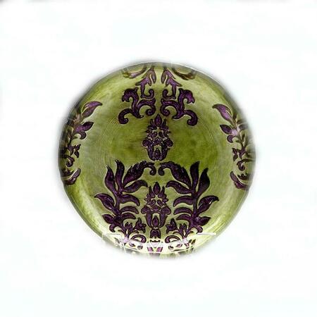 AMERICAN GRANBY Damask 6 in. Green Purple Plate, 4PK 5941-8